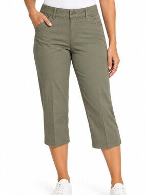 St John's Bay Olive Green Capri Pants NWT